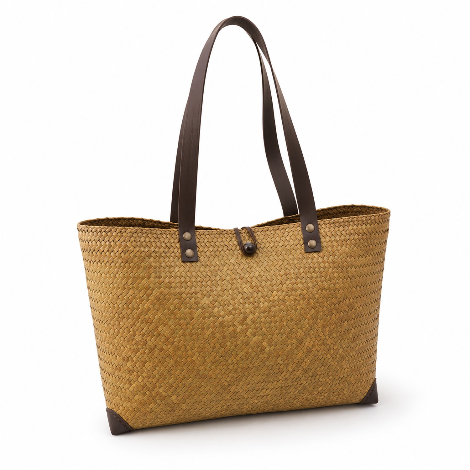 Seagrass bag with leather handles