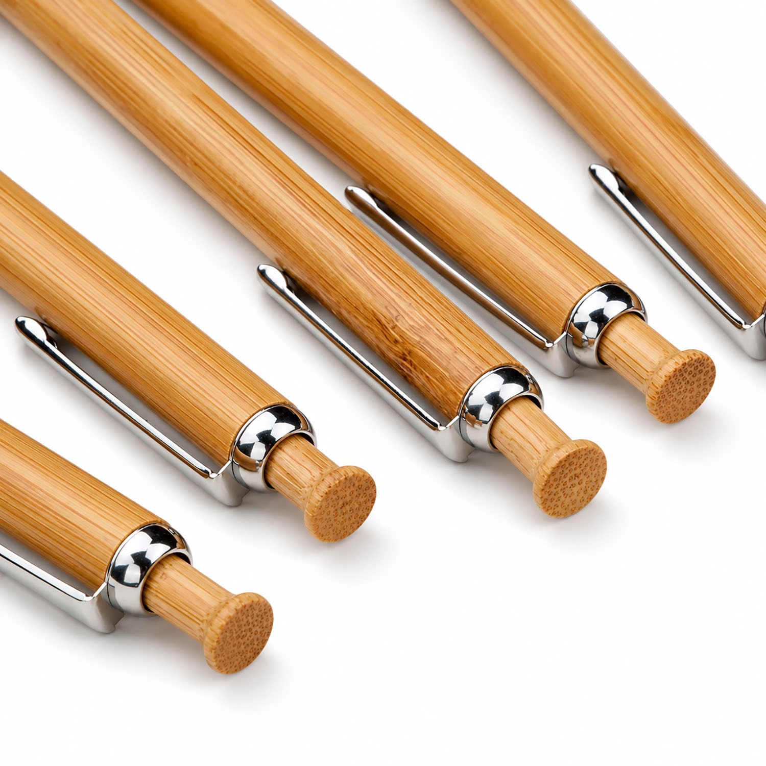 Close up bamboo ball pen