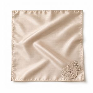 champagne custom embroidery silk napkin