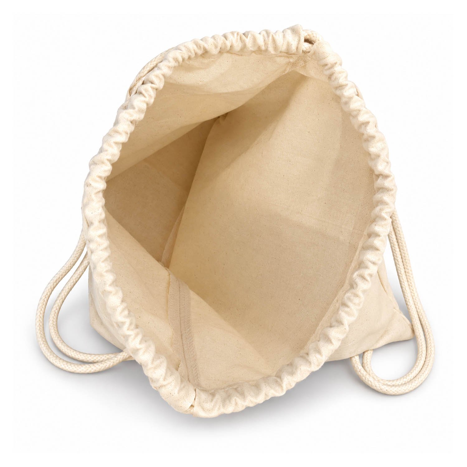 interior look of cotton drawstring backpack