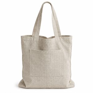 hemp tote bag with front pocket